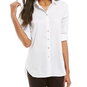 Calvin Klein Women's Classic White Button-Down Shirt